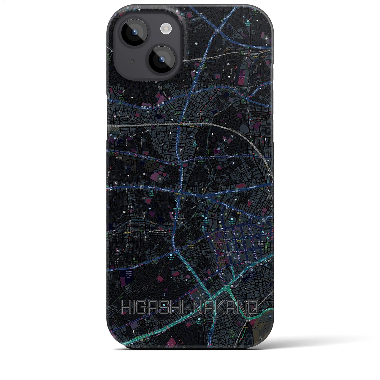 【東中野(東京都)】地図柄iPhoneケース(バックカバータイプ)