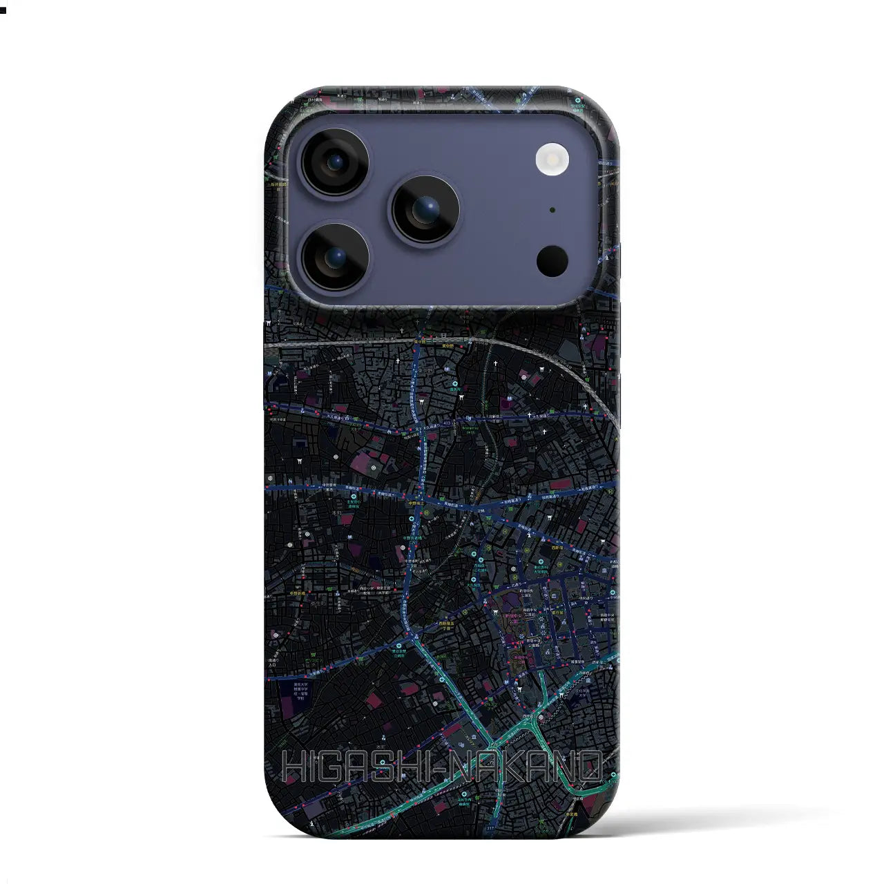 【東中野(東京都)】地図柄iPhoneケース(バックカバータイプ)