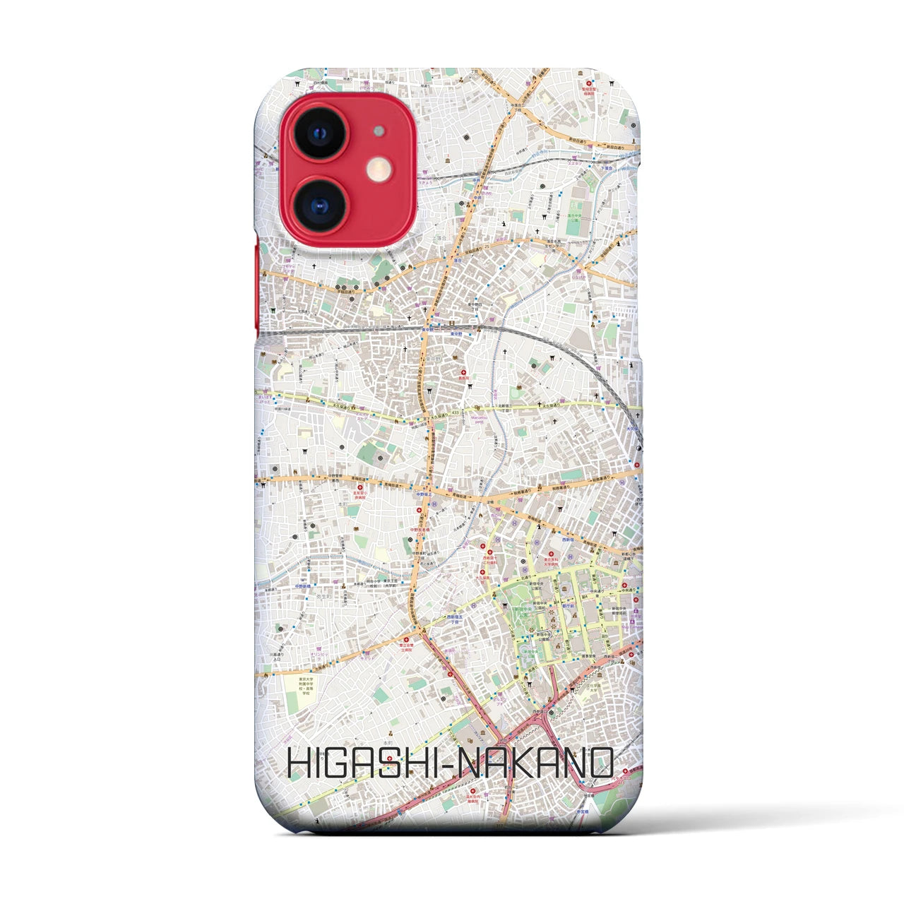 【東中野(東京都)】地図柄iPhoneケース(バックカバータイプ)