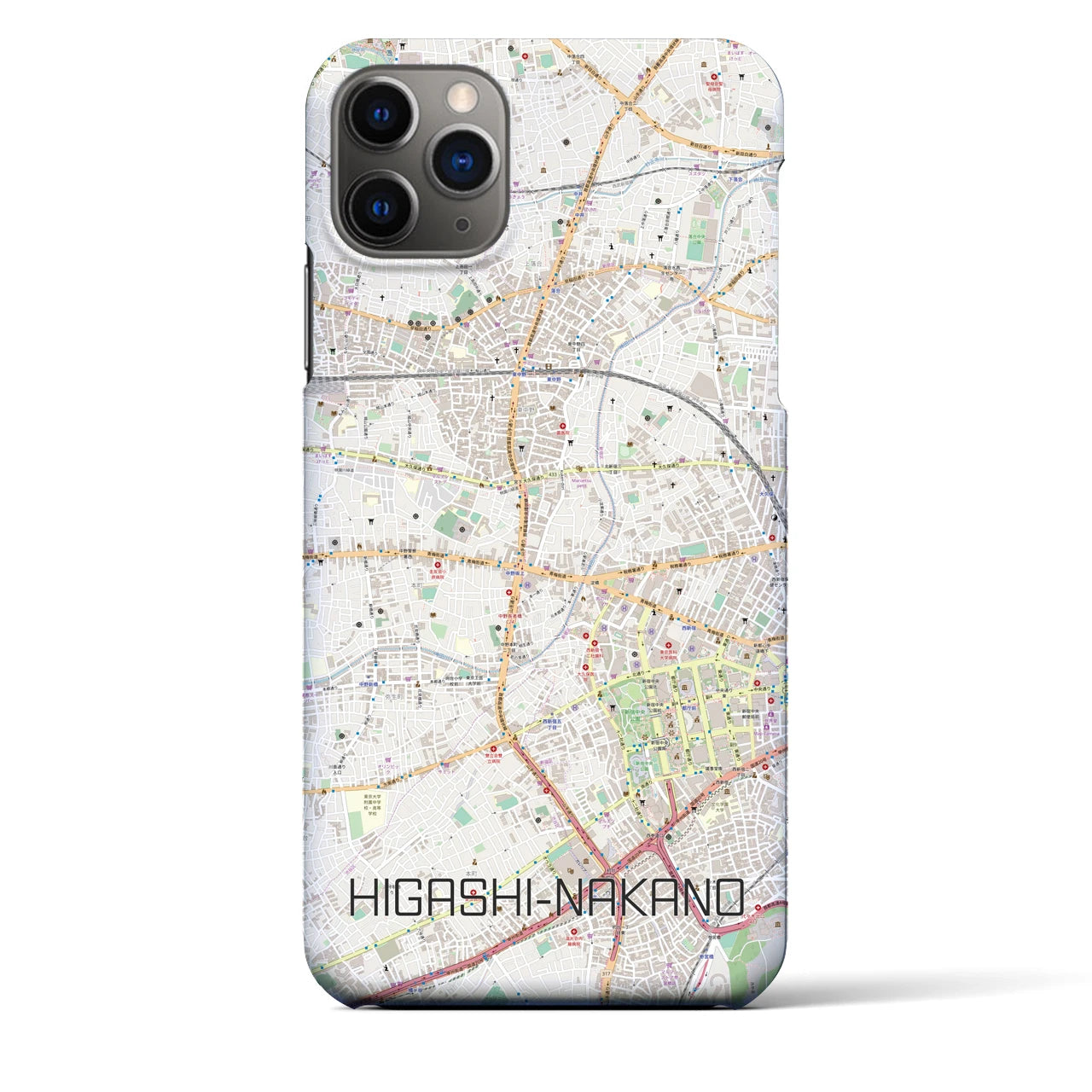 【東中野(東京都)】地図柄iPhoneケース(バックカバータイプ)