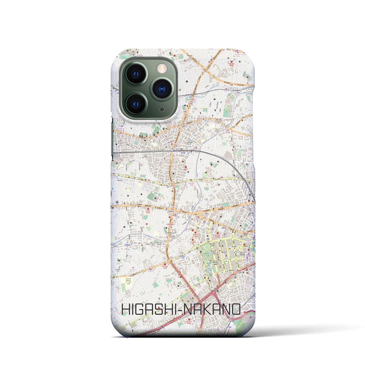 【東中野(東京都)】地図柄iPhoneケース(バックカバータイプ)