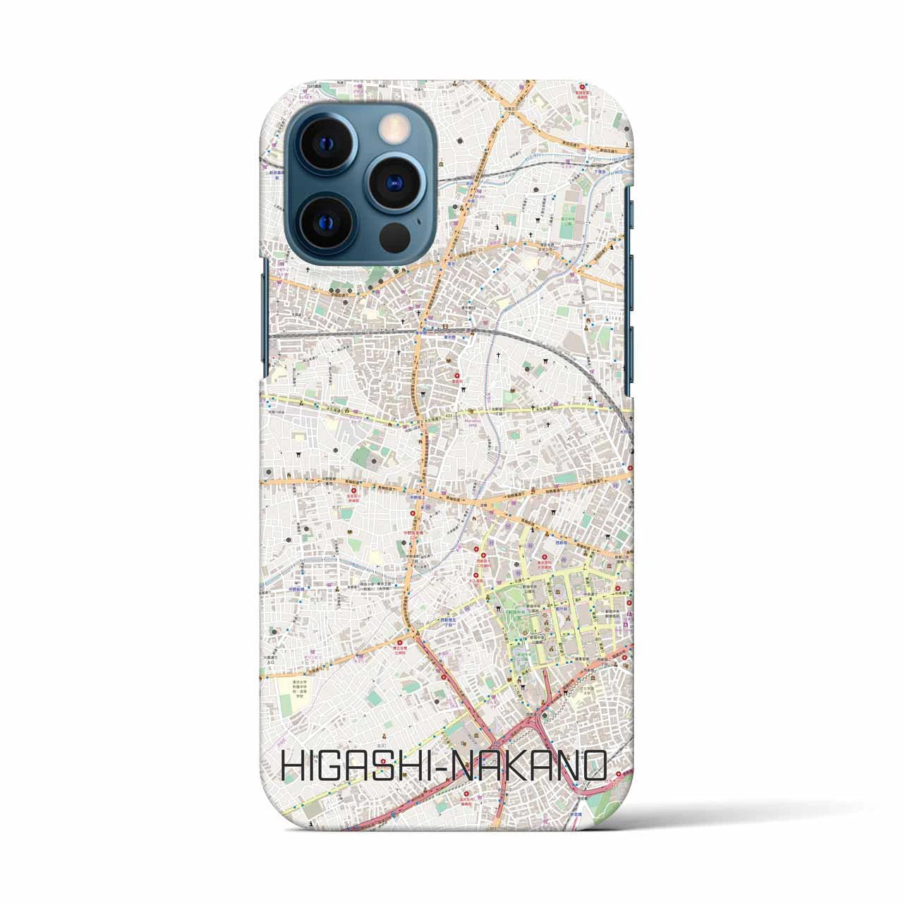 【東中野(東京都)】地図柄iPhoneケース(バックカバータイプ)