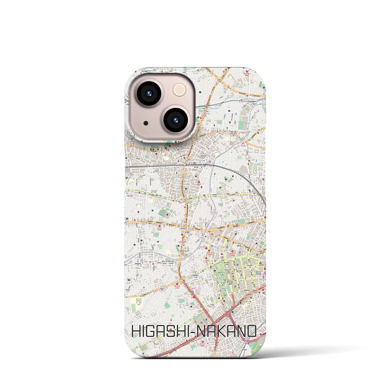 【東中野(東京都)】地図柄iPhoneケース(バックカバータイプ)