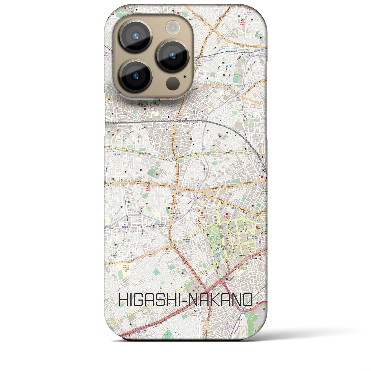【東中野(東京都)】地図柄iPhoneケース(バックカバータイプ)