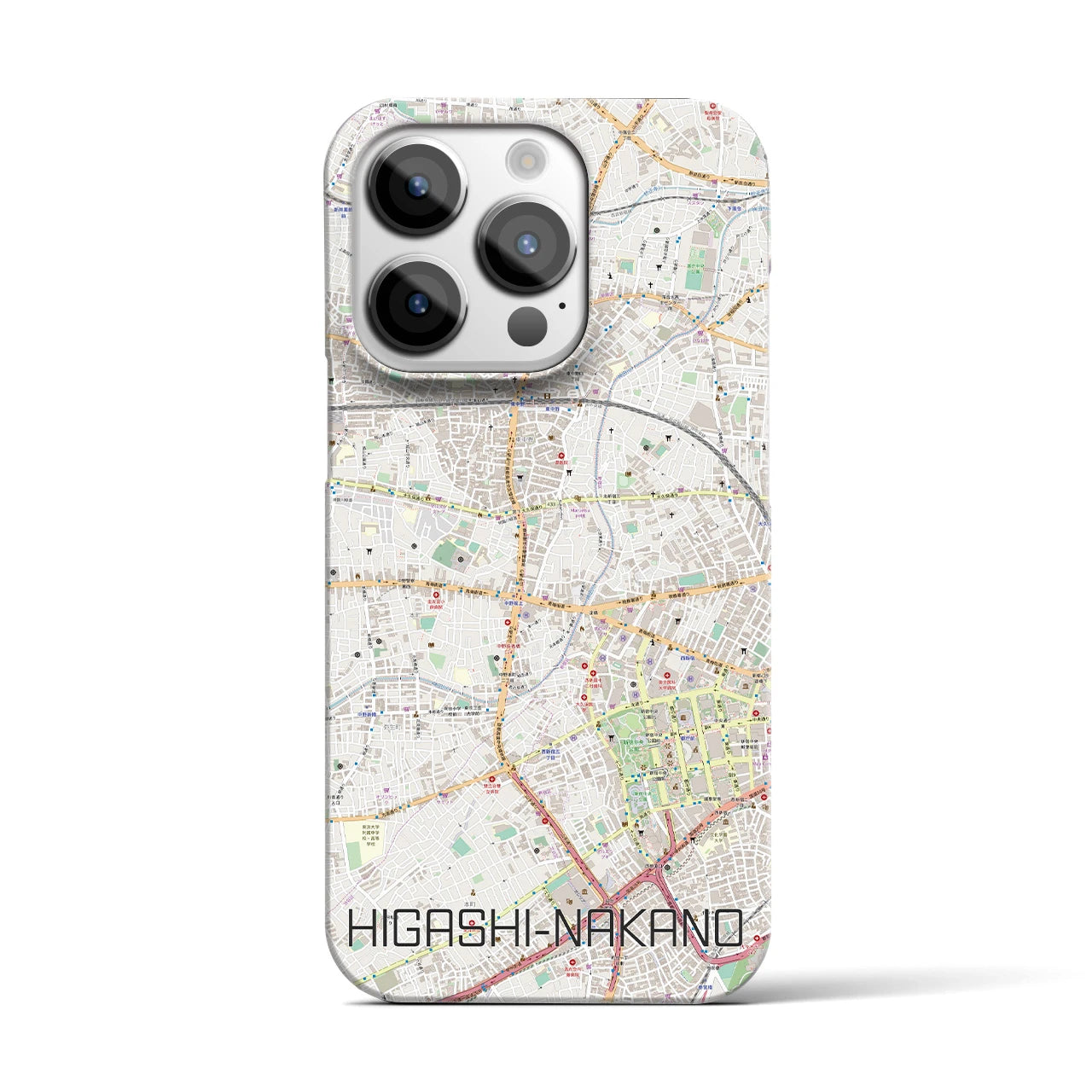 【東中野(東京都)】地図柄iPhoneケース(バックカバータイプ)