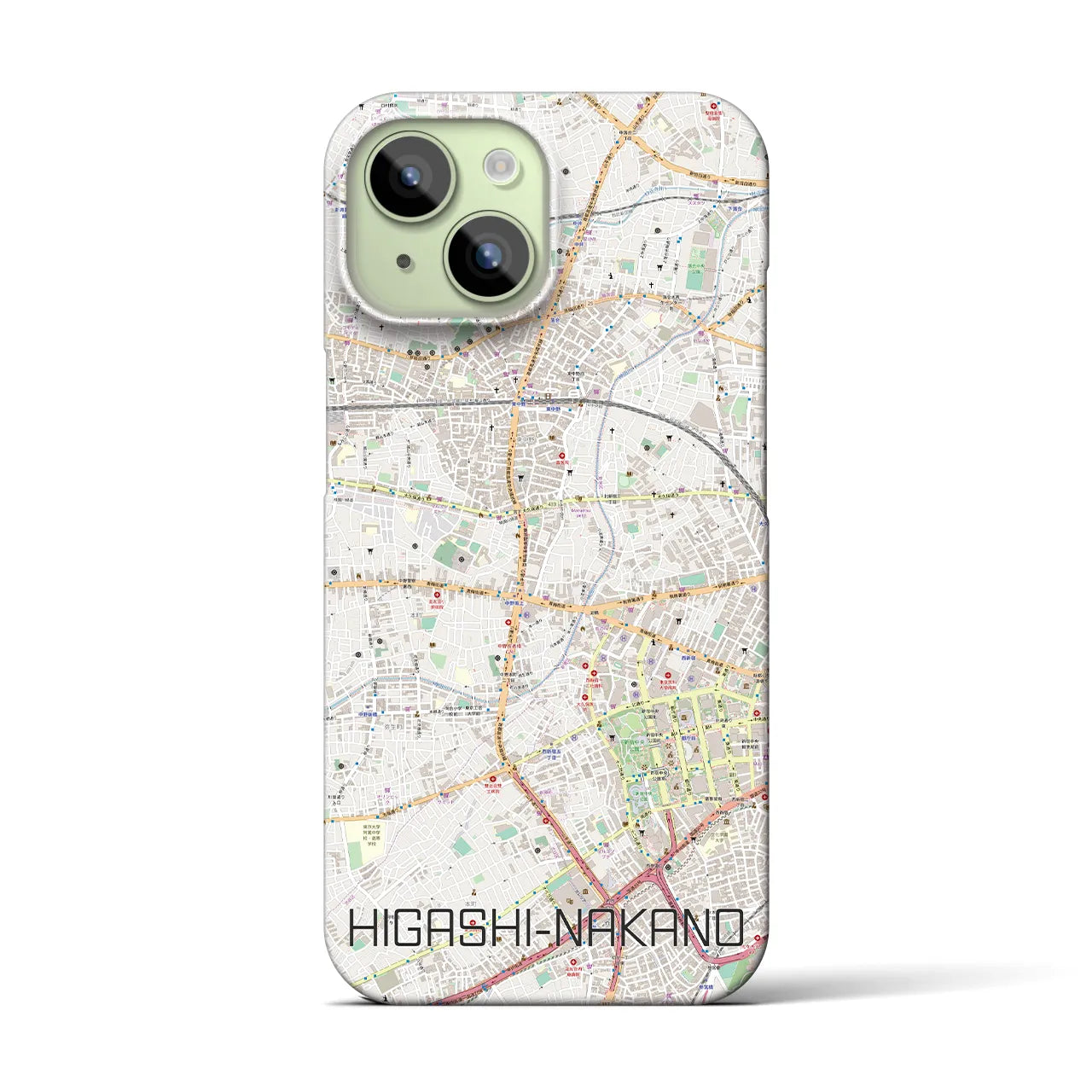 【東中野(東京都)】地図柄iPhoneケース(バックカバータイプ)