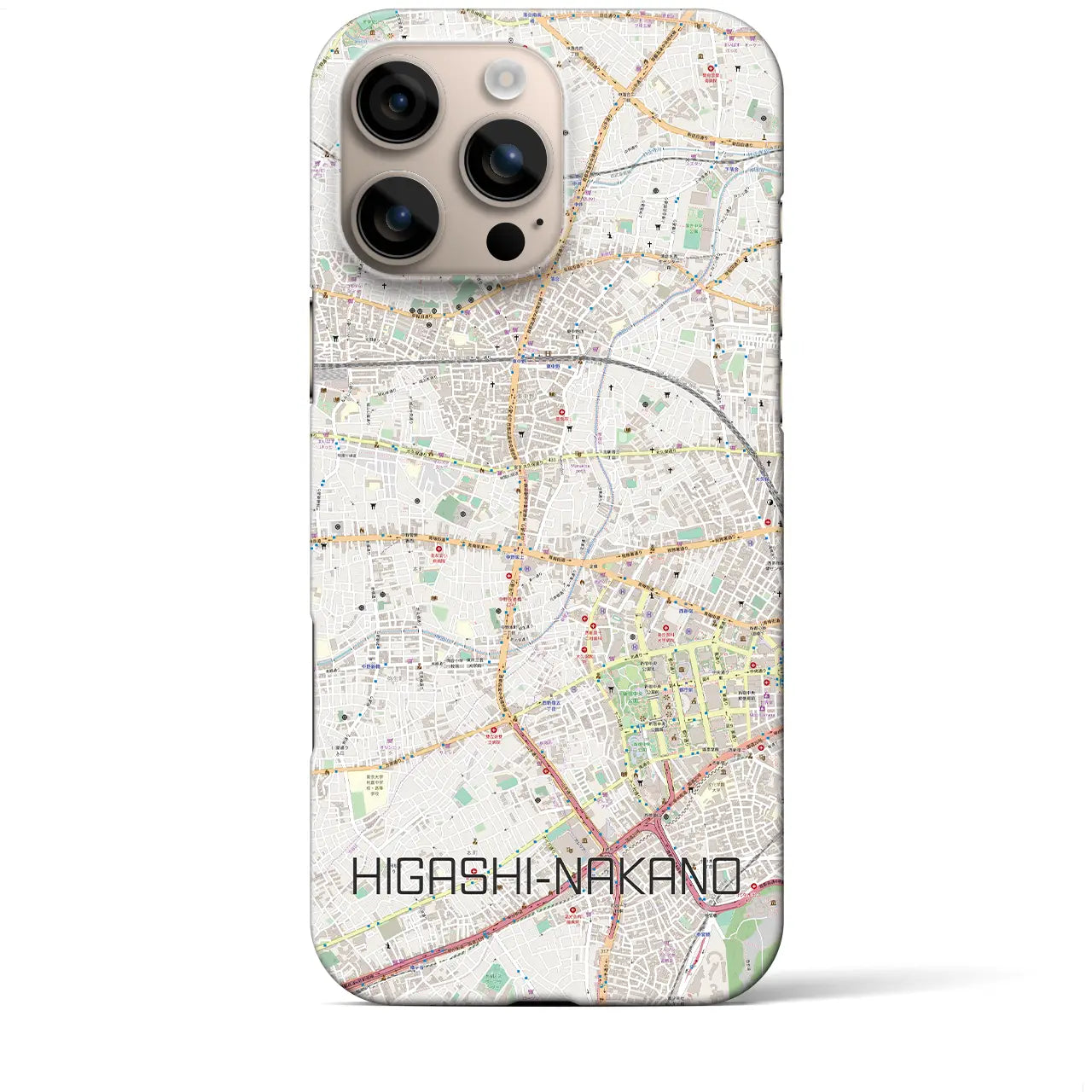 【東中野(東京都)】地図柄iPhoneケース(バックカバータイプ)