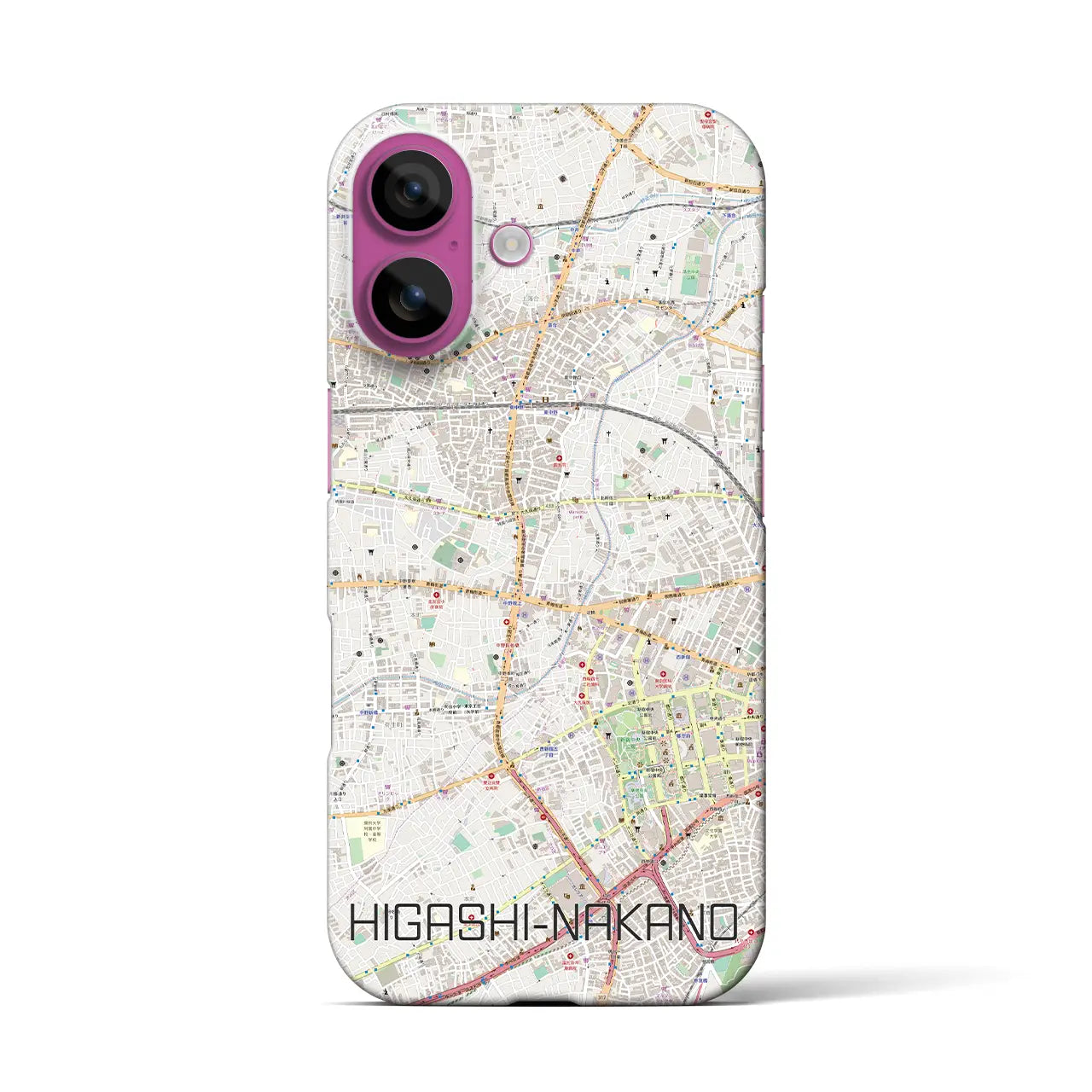 【東中野(東京都)】地図柄iPhoneケース(バックカバータイプ)