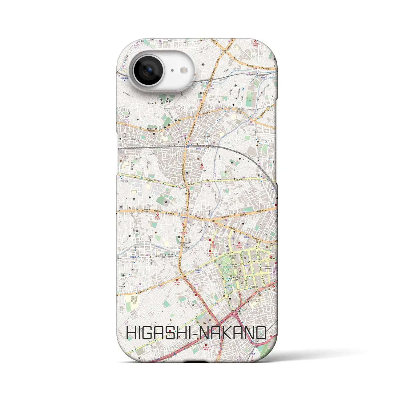 【東中野(東京都)】地図柄iPhoneケース(バックカバータイプ)