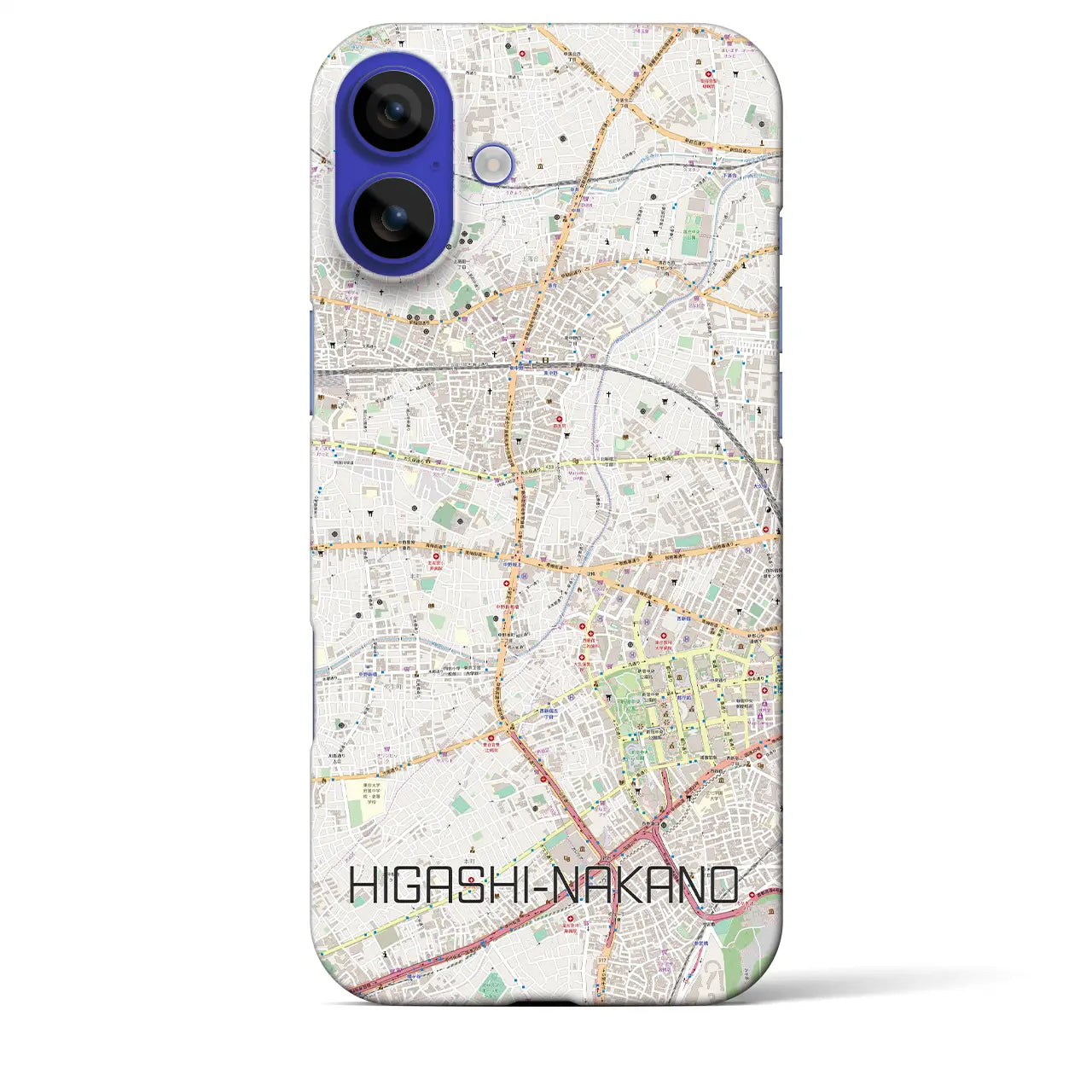 【東中野(東京都)】地図柄iPhoneケース(バックカバータイプ)