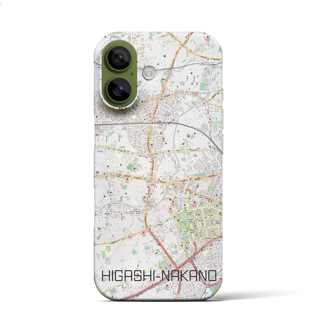 【東中野(東京都)】地図柄iPhoneケース(バックカバータイプ)