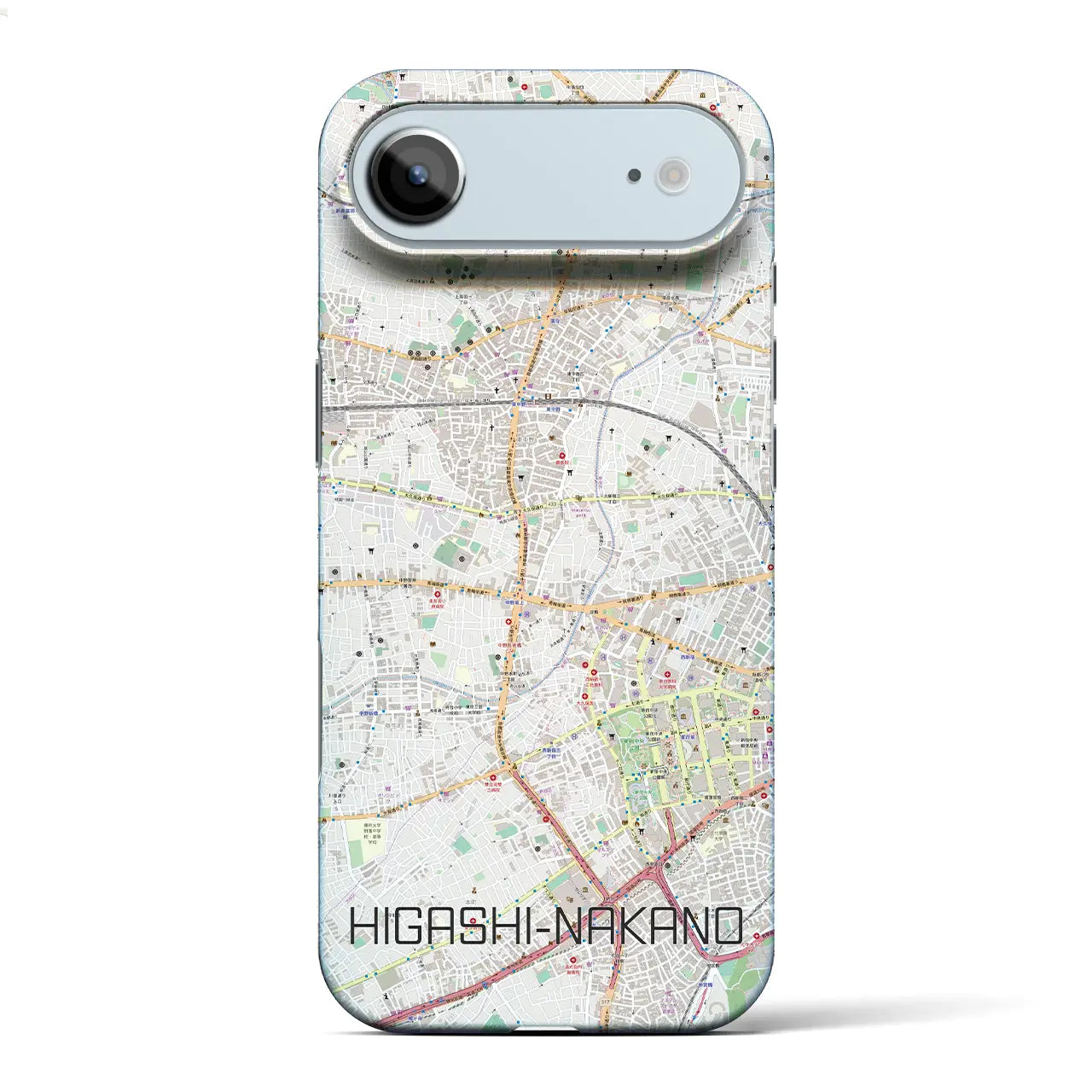 【東中野(東京都)】地図柄iPhoneケース(バックカバータイプ)ブラック・iPhone 17 Pro Max 用