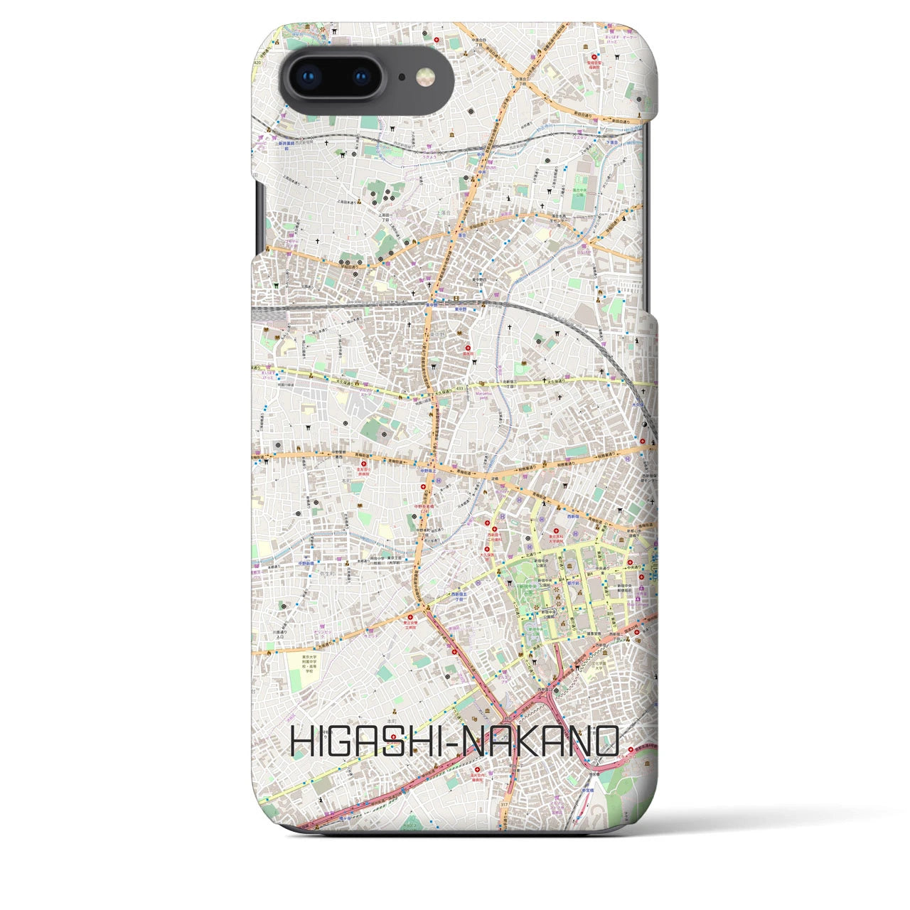 【東中野(東京都)】地図柄iPhoneケース(バックカバータイプ)