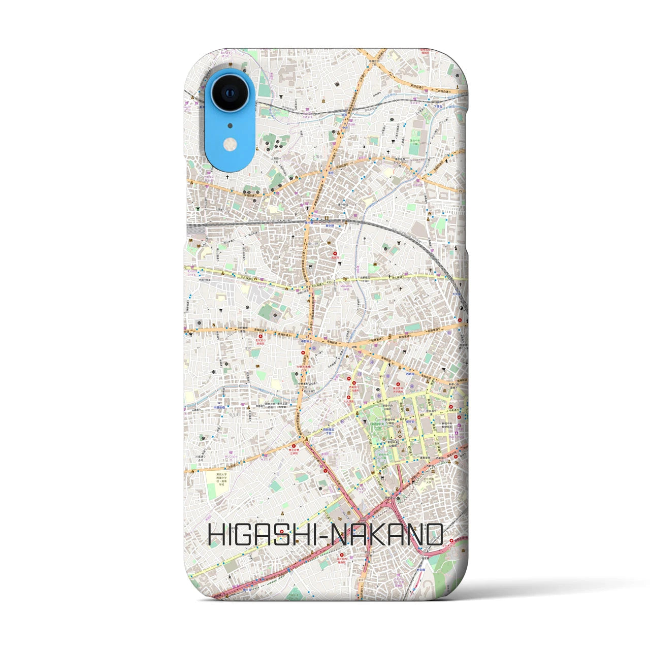 【東中野(東京都)】地図柄iPhoneケース(バックカバータイプ)