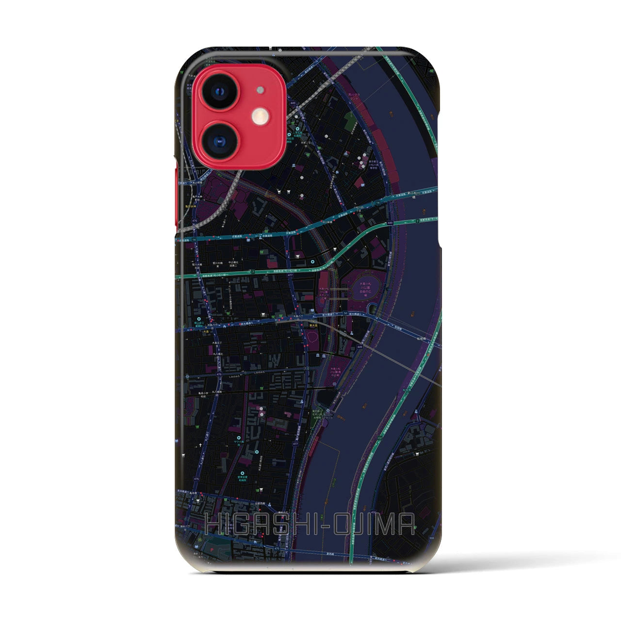 【東大島(東京都)】地図柄iPhoneケース(バックカバータイプ)