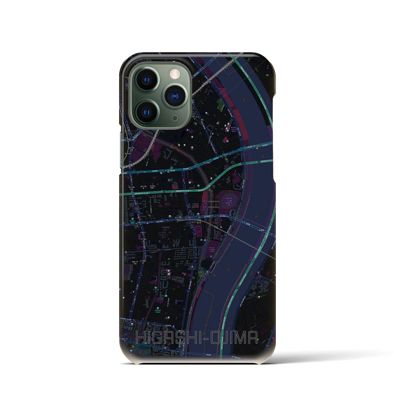 【東大島(東京都)】地図柄iPhoneケース(バックカバータイプ)