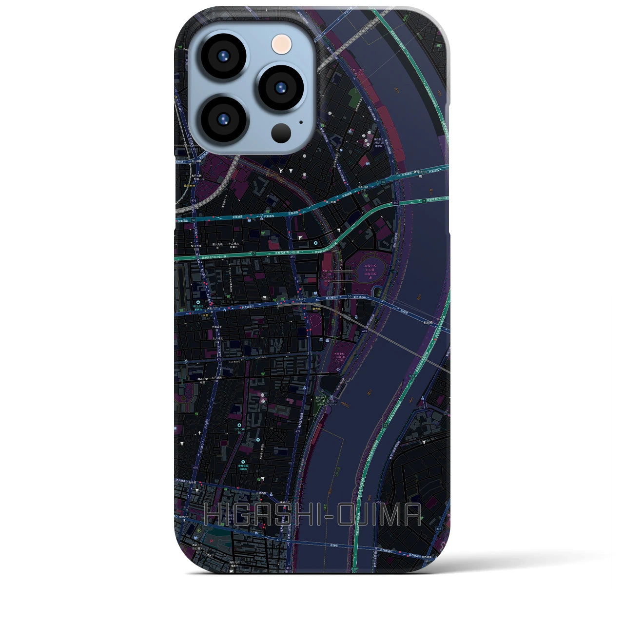 【東大島(東京都)】地図柄iPhoneケース(バックカバータイプ)