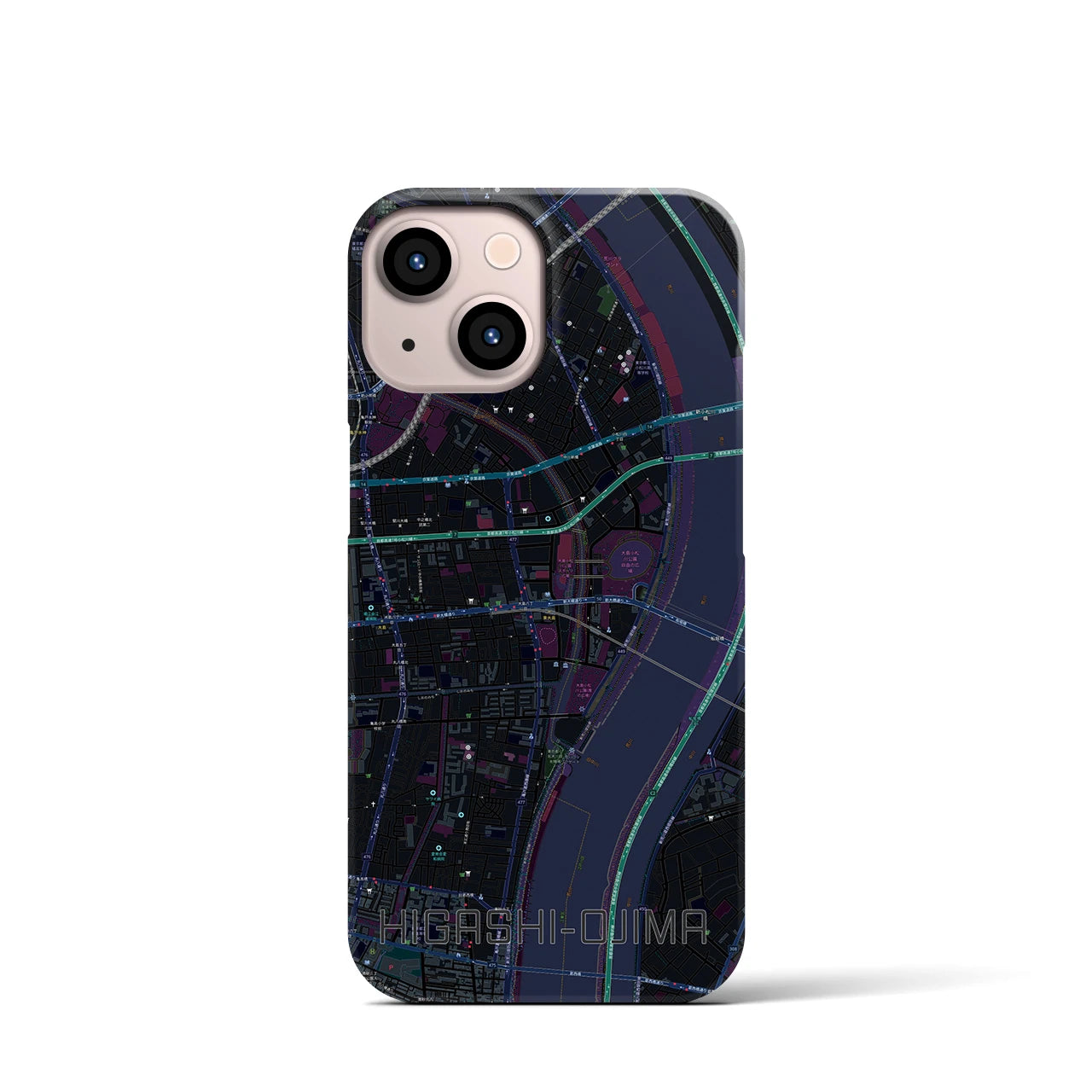 【東大島(東京都)】地図柄iPhoneケース(バックカバータイプ)