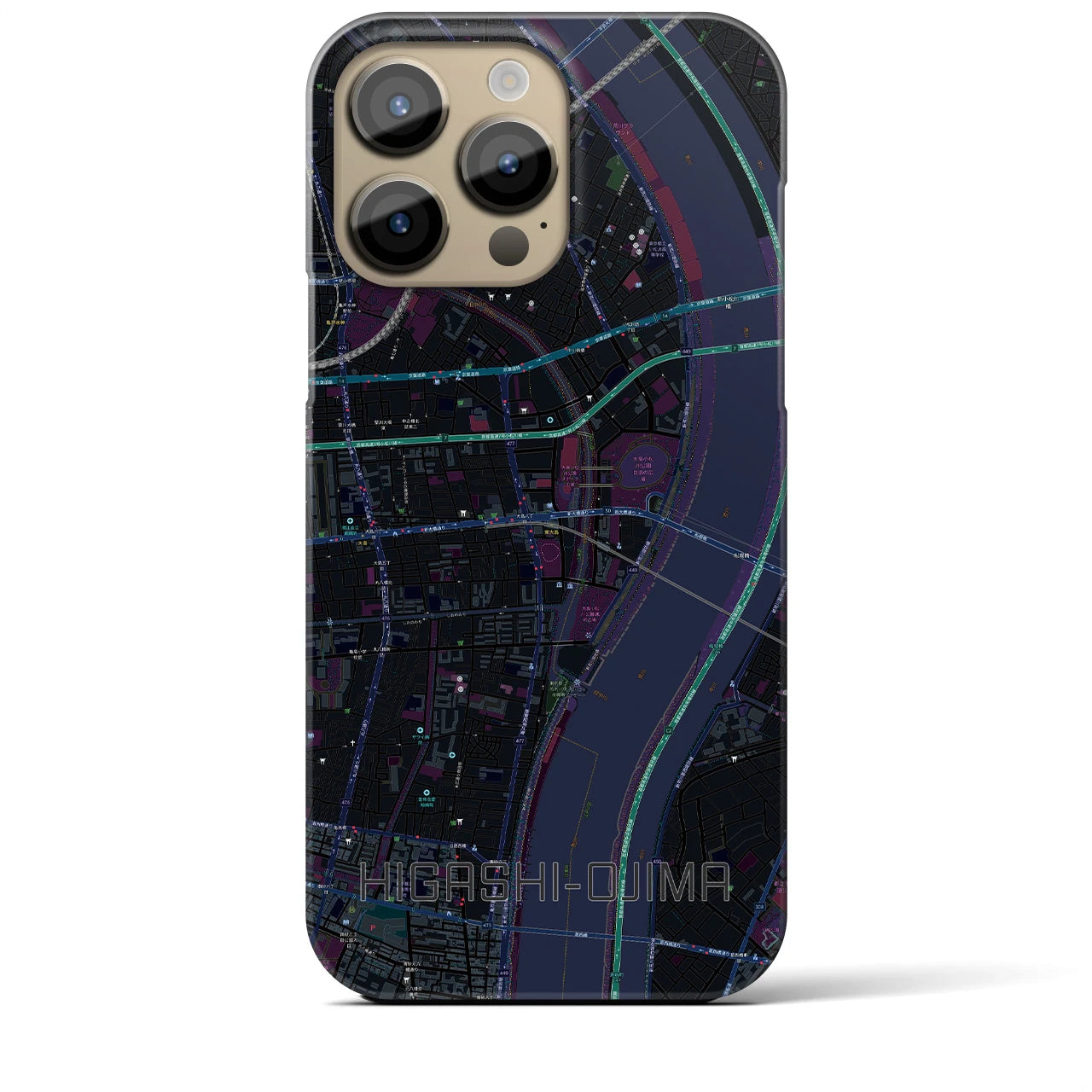 【東大島(東京都)】地図柄iPhoneケース(バックカバータイプ)