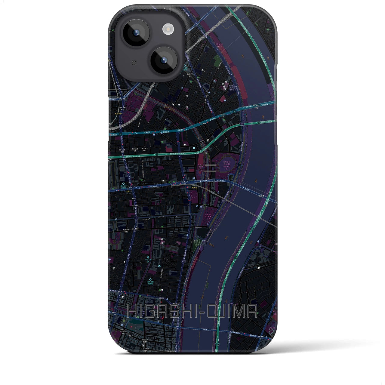 【東大島(東京都)】地図柄iPhoneケース(バックカバータイプ)