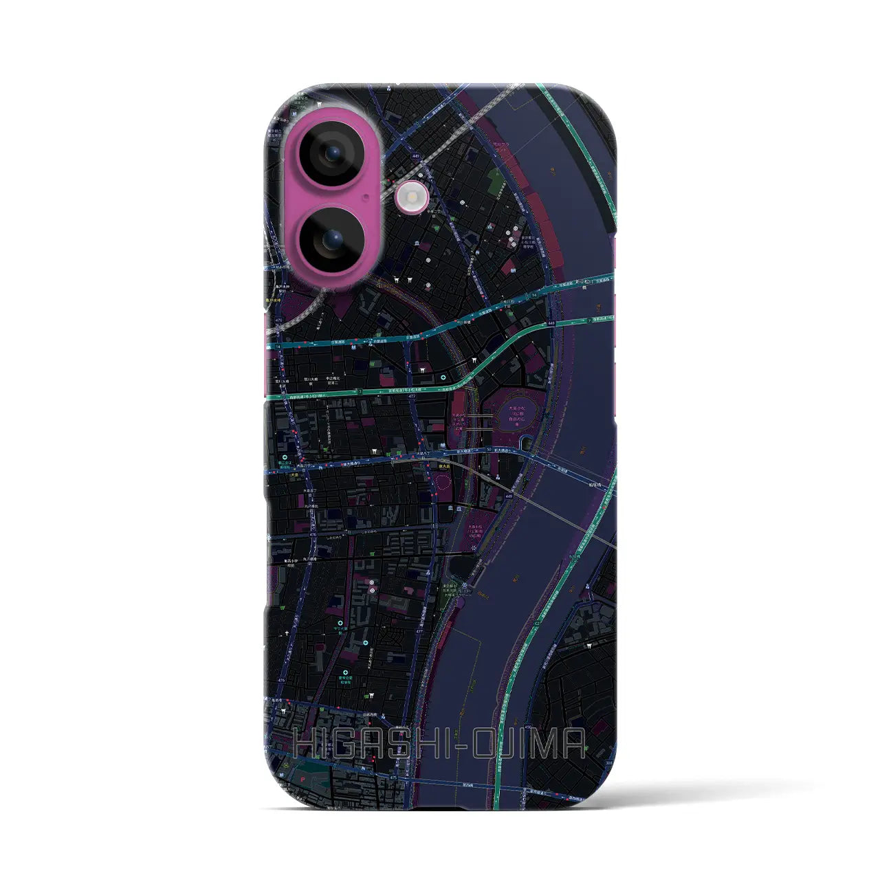 【東大島(東京都)】地図柄iPhoneケース(バックカバータイプ)