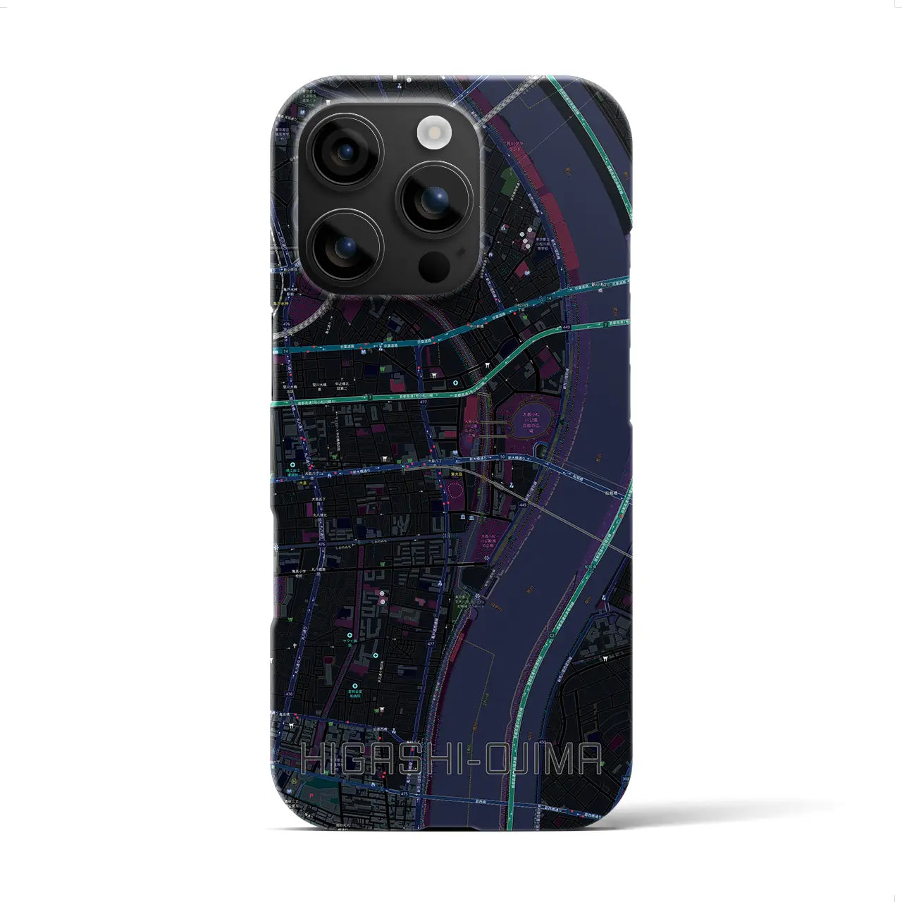 【東大島(東京都)】地図柄iPhoneケース(バックカバータイプ)