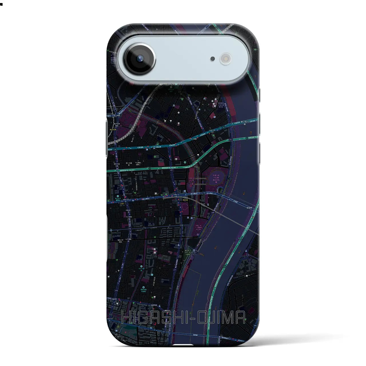 【東大島(東京都)】地図柄iPhoneケース(バックカバータイプ)