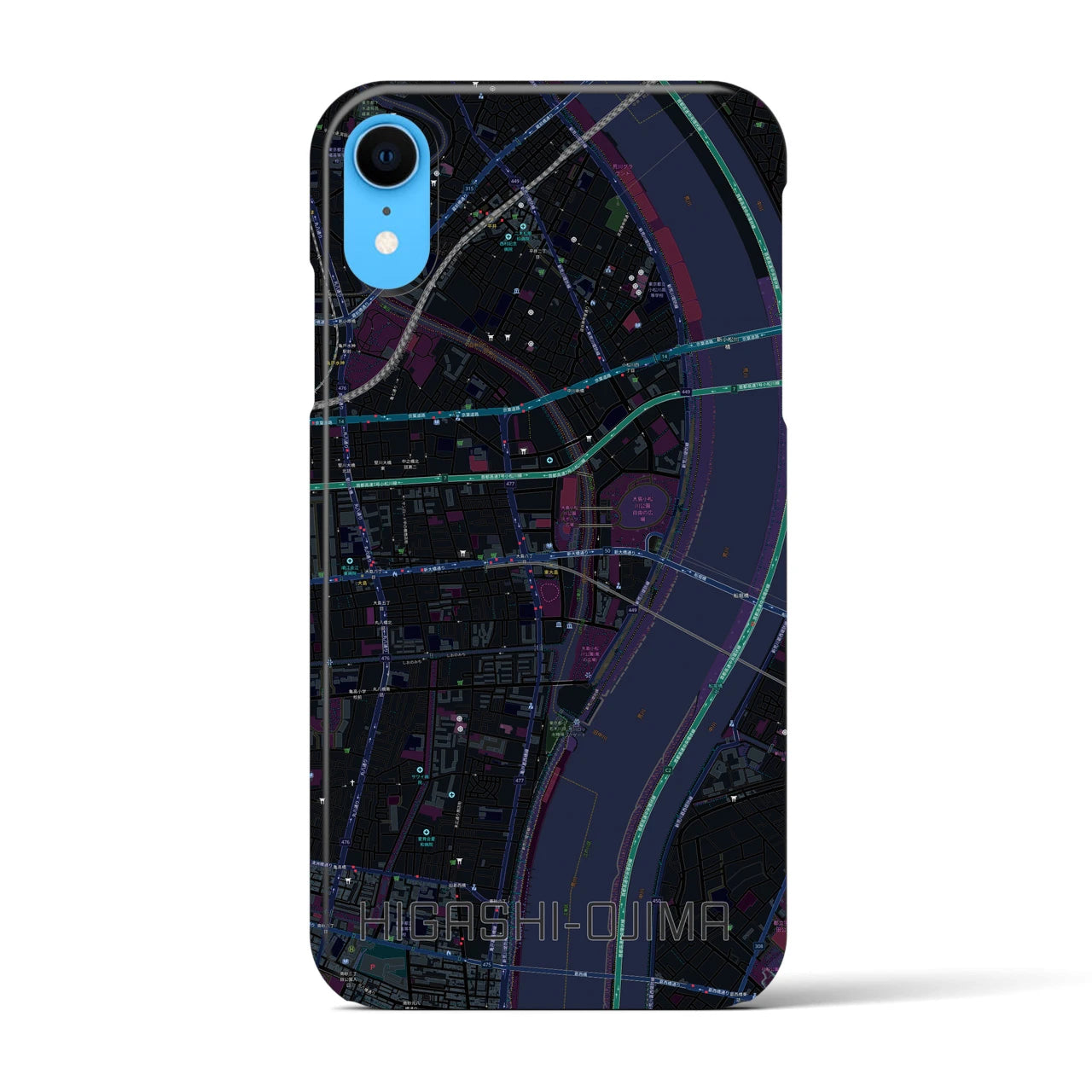 【東大島(東京都)】地図柄iPhoneケース(バックカバータイプ)