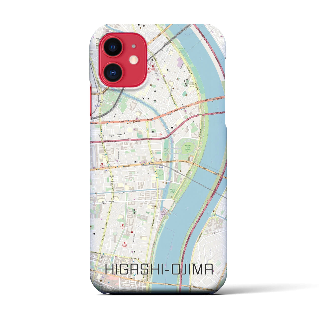 【東大島(東京都)】地図柄iPhoneケース(バックカバータイプ)