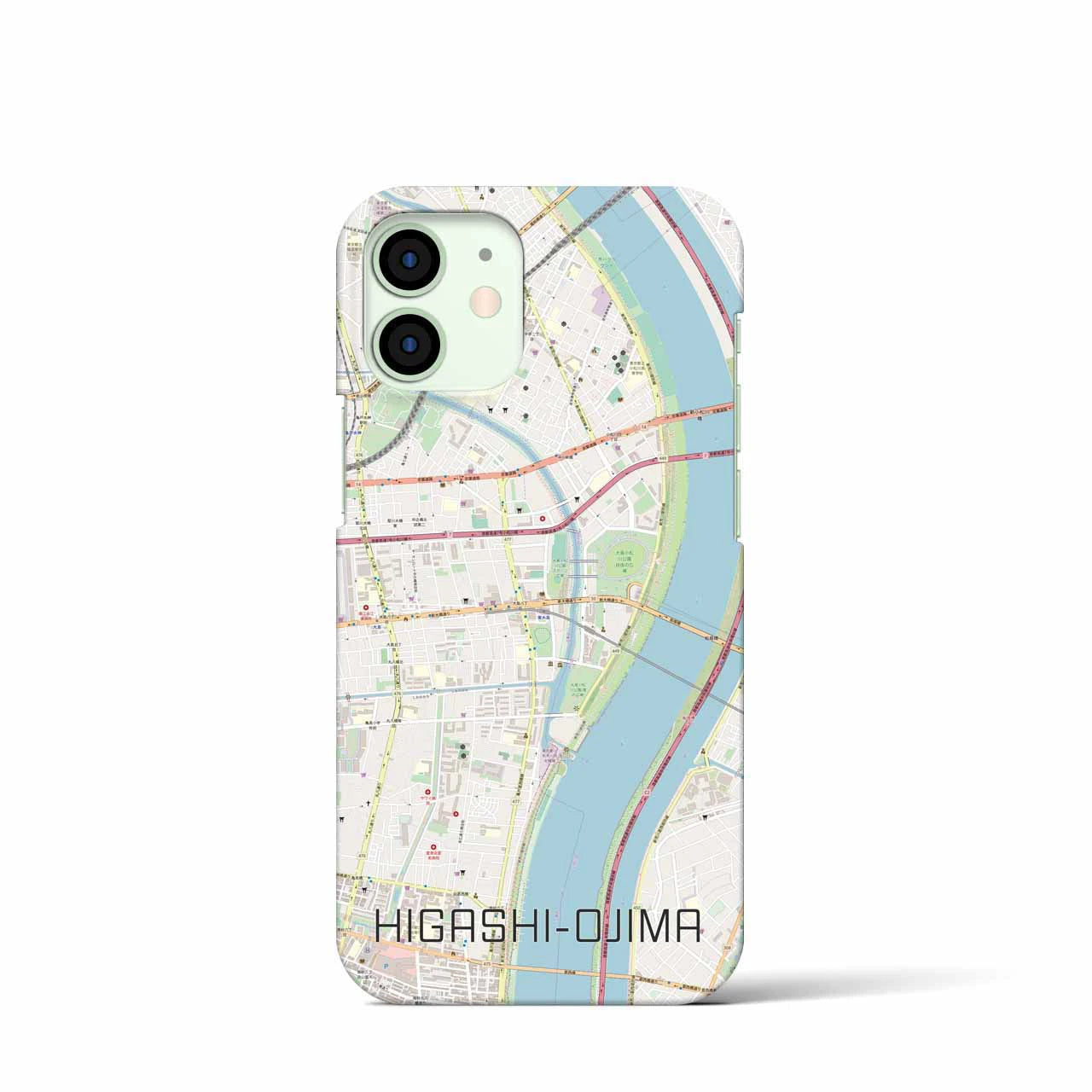 【東大島(東京都)】地図柄iPhoneケース(バックカバータイプ)