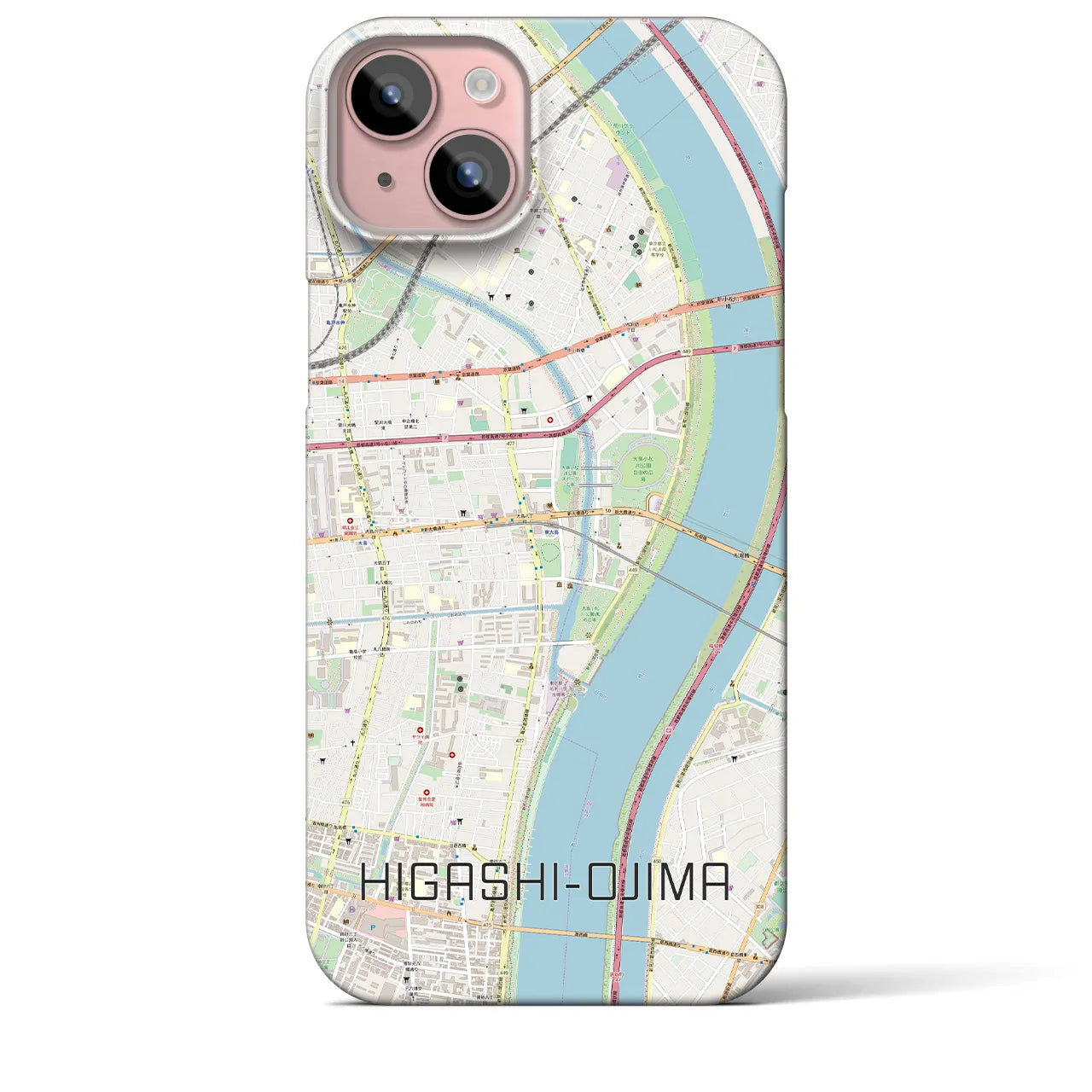 【東大島(東京都)】地図柄iPhoneケース(バックカバータイプ)