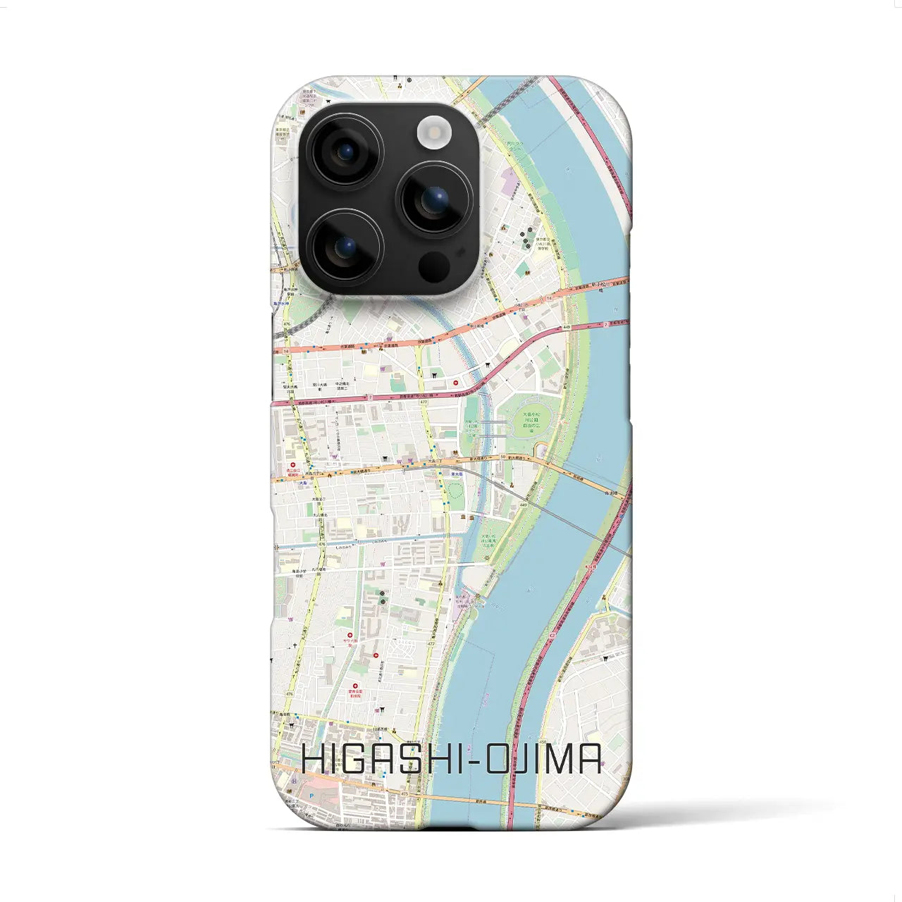 【東大島(東京都)】地図柄iPhoneケース(バックカバータイプ)