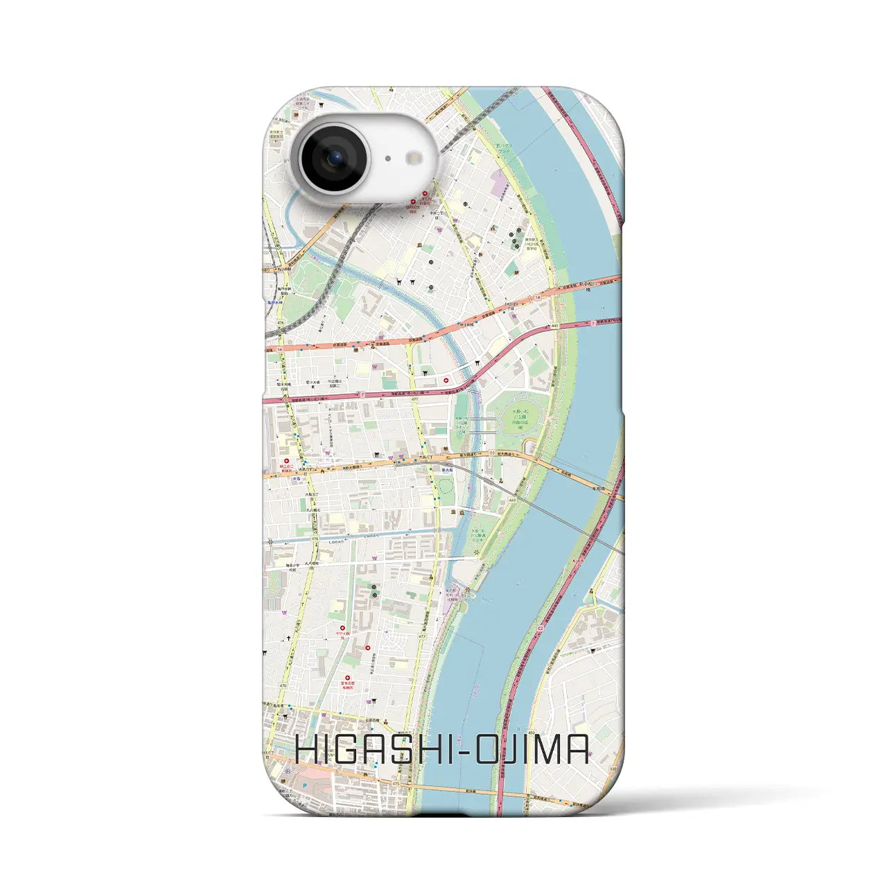 【東大島(東京都)】地図柄iPhoneケース(バックカバータイプ)