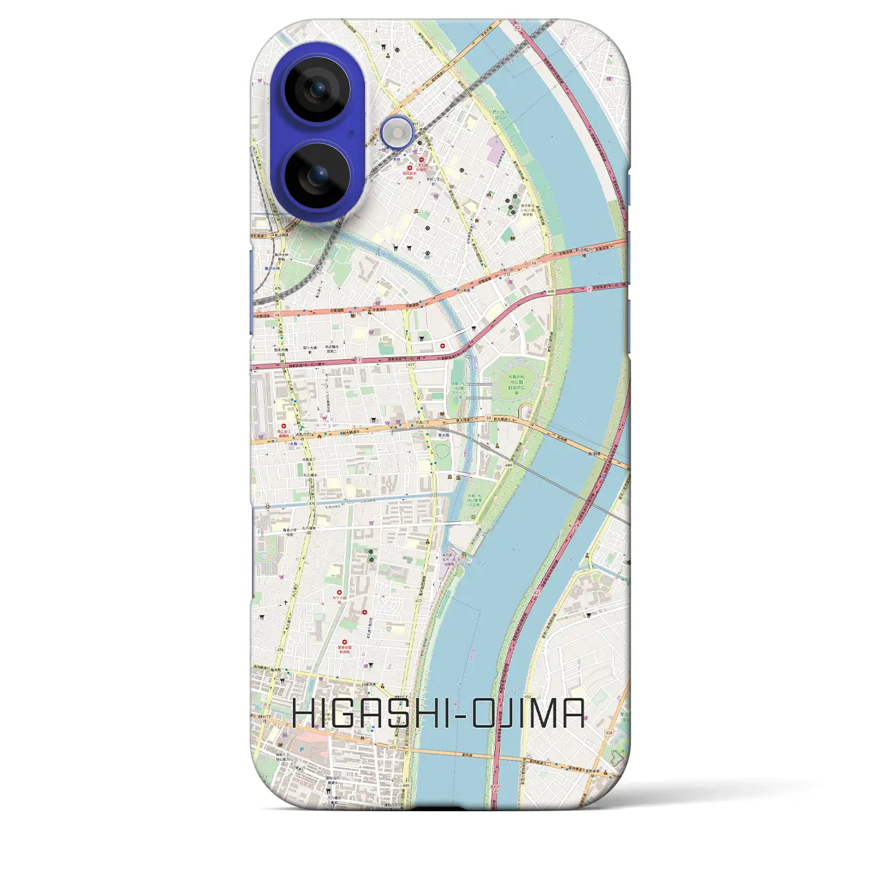 【東大島(東京都)】地図柄iPhoneケース(バックカバータイプ)ナチュラル・iPhone 16 Pro Max 用