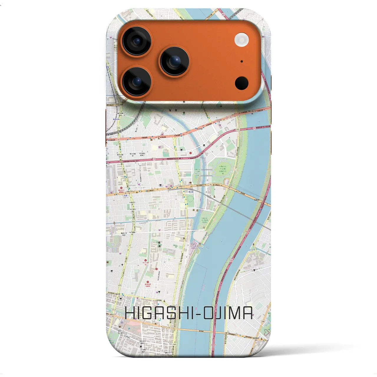 【東大島(東京都)】地図柄iPhoneケース(バックカバータイプ)