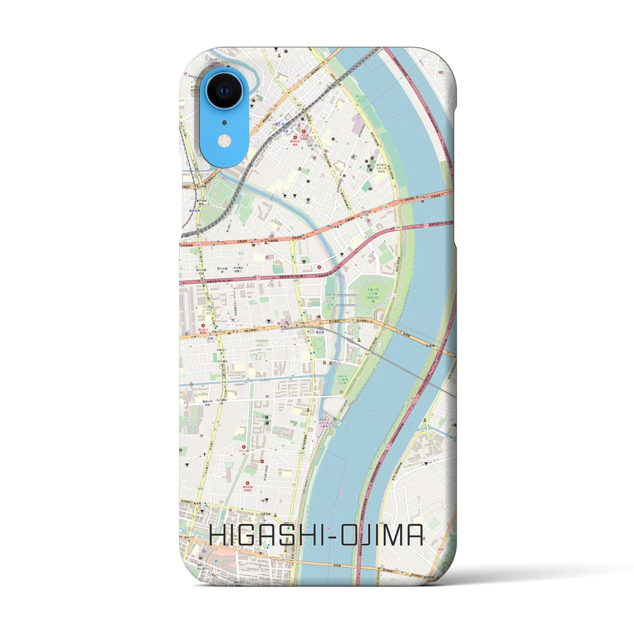 【東大島(東京都)】地図柄iPhoneケース(バックカバータイプ)