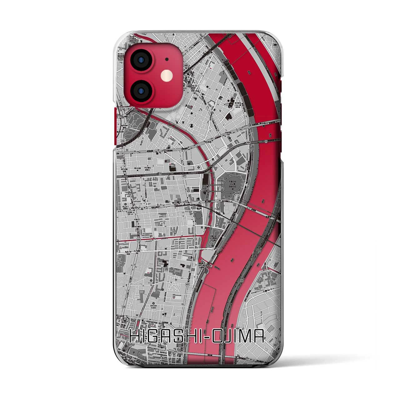 【東大島(東京都)】地図柄iPhoneケース(クリアタイプ)