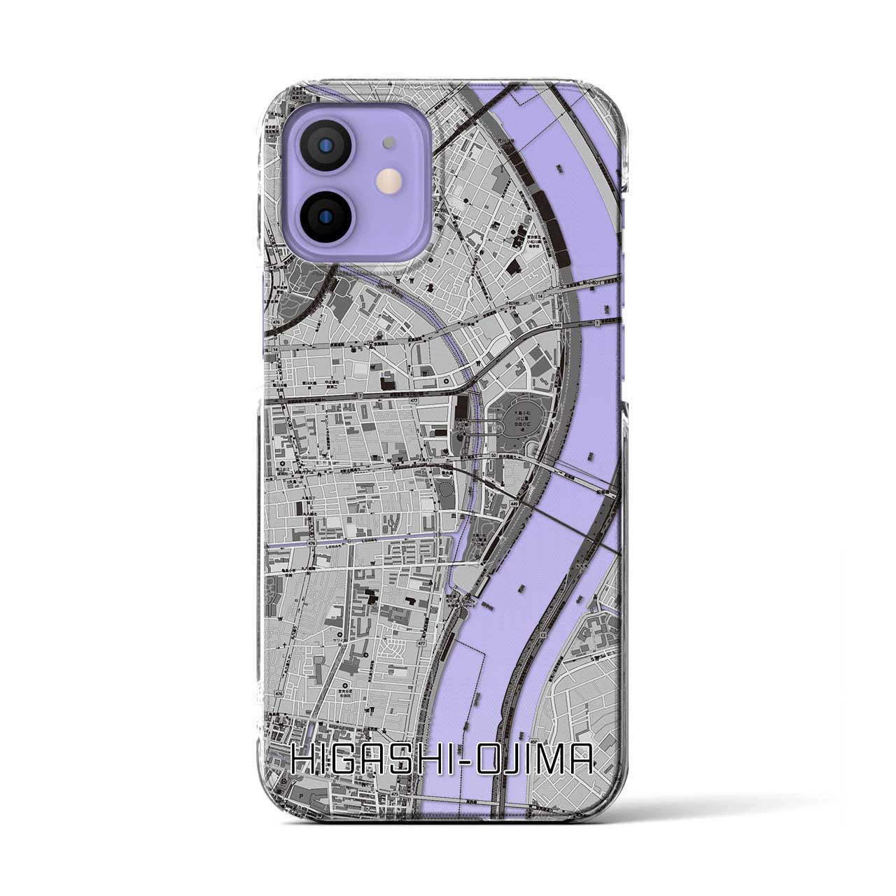 【東大島(東京都)】地図柄iPhoneケース(クリアタイプ)