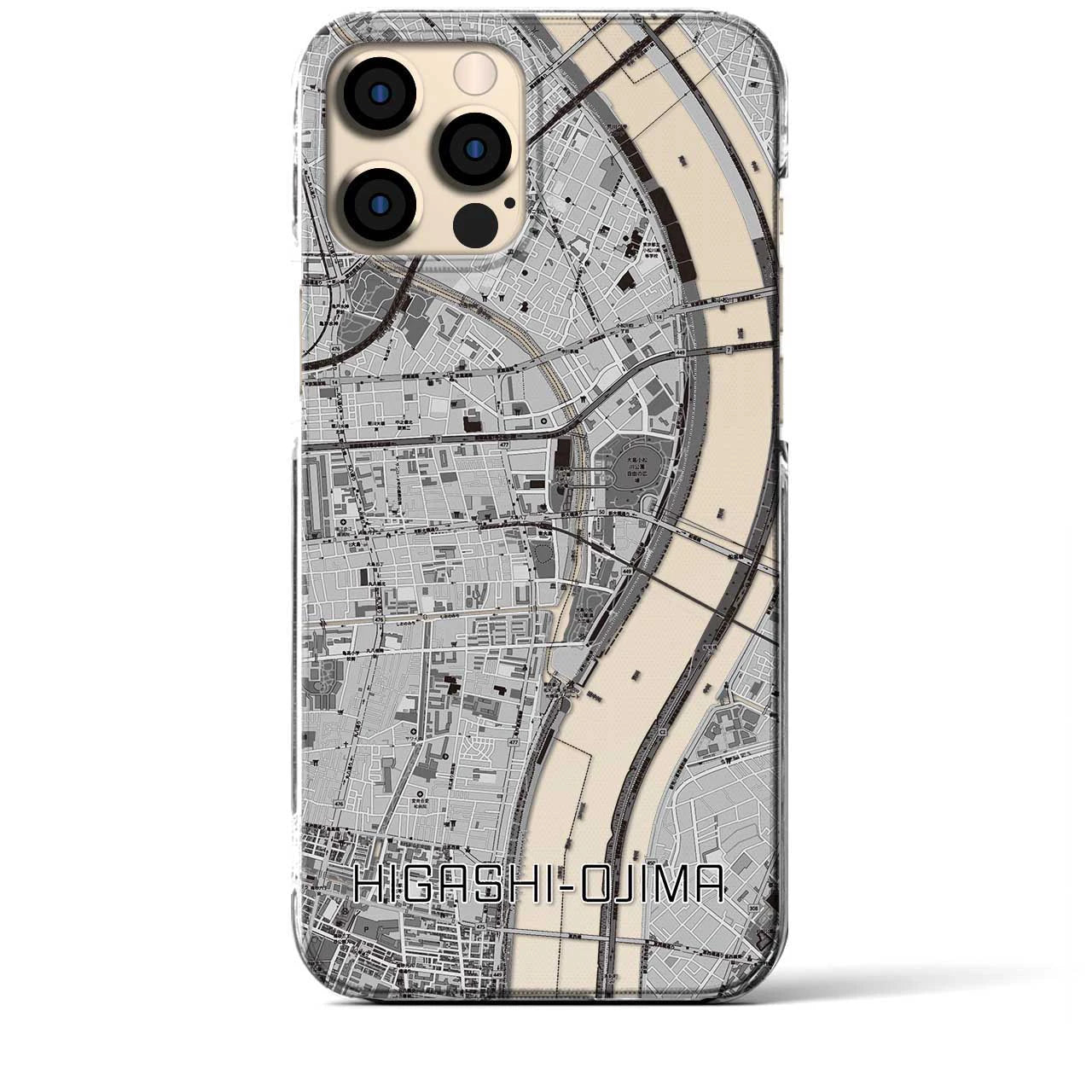 【東大島(東京都)】地図柄iPhoneケース(クリアタイプ)