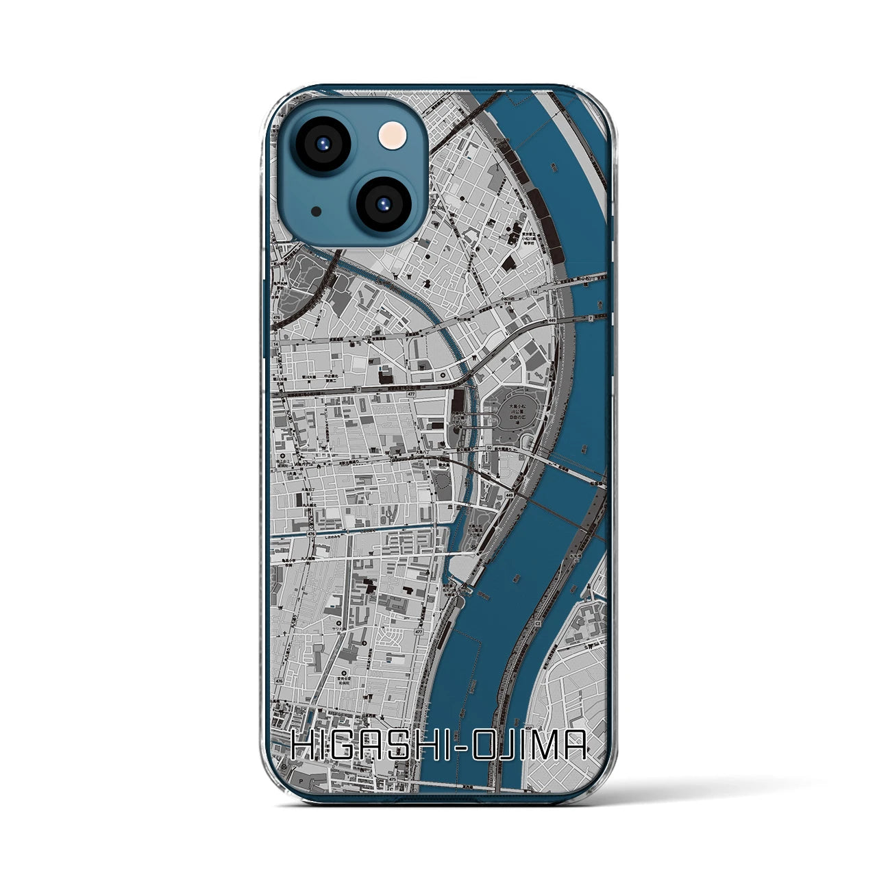 【東大島(東京都)】地図柄iPhoneケース(クリアタイプ)