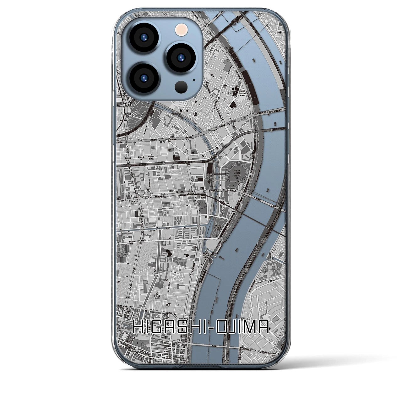 【東大島(東京都)】地図柄iPhoneケース(クリアタイプ)