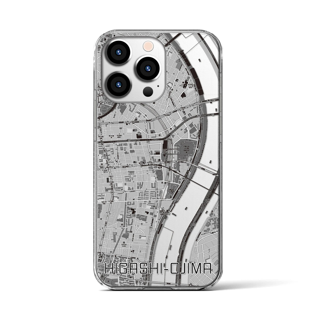 【東大島(東京都)】地図柄iPhoneケース(クリアタイプ)