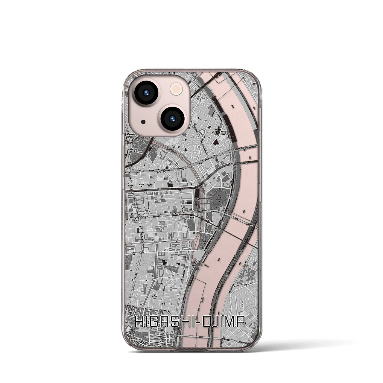 【東大島(東京都)】地図柄iPhoneケース(クリアタイプ)