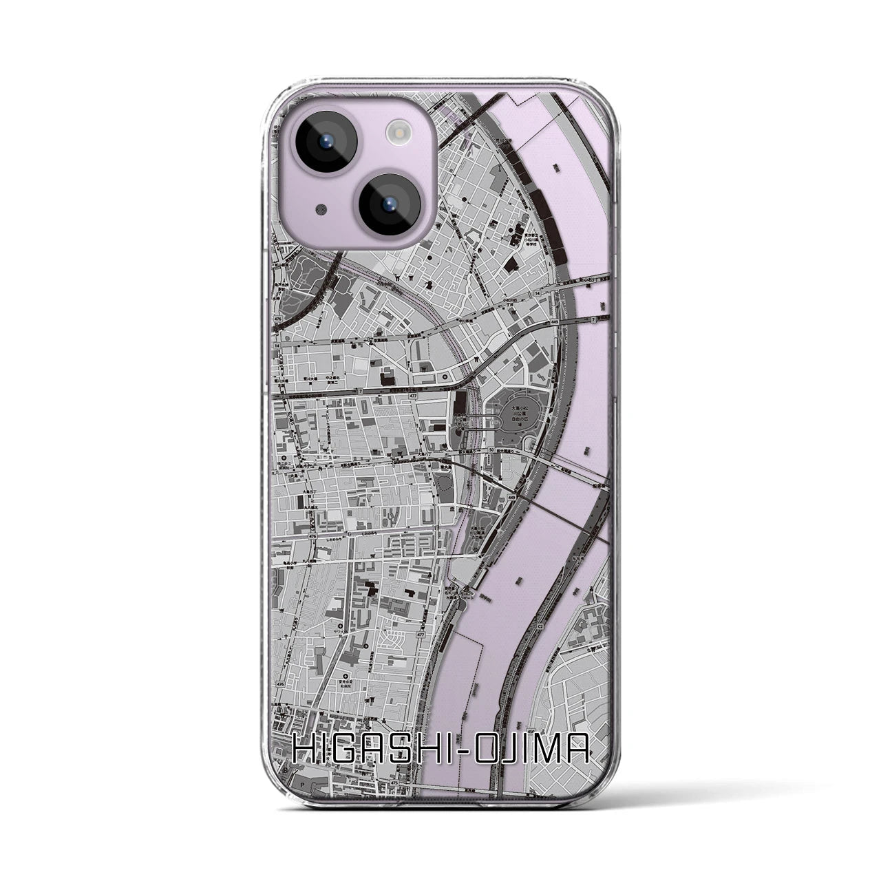 【東大島(東京都)】地図柄iPhoneケース(クリアタイプ)