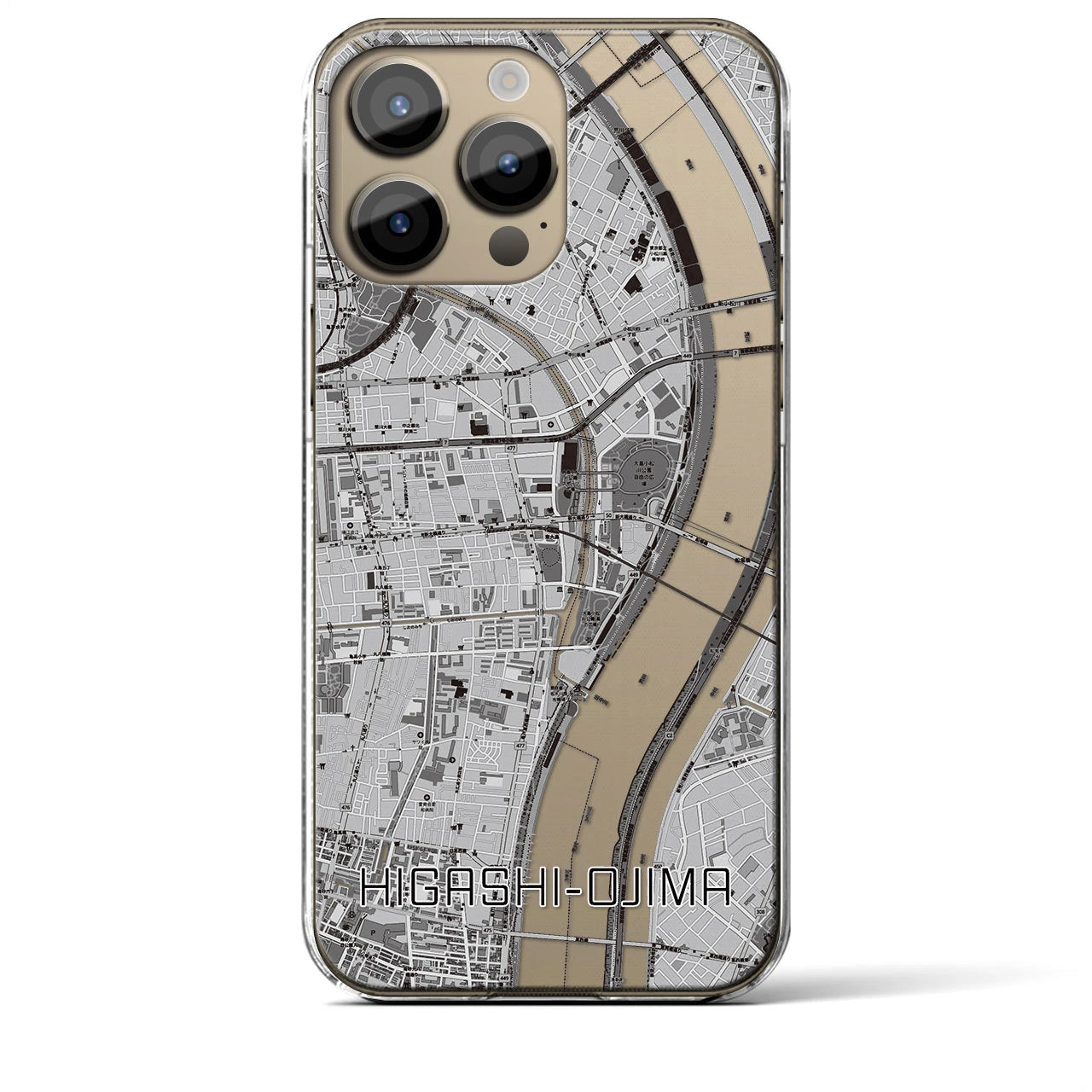 【東大島(東京都)】地図柄iPhoneケース(クリアタイプ)