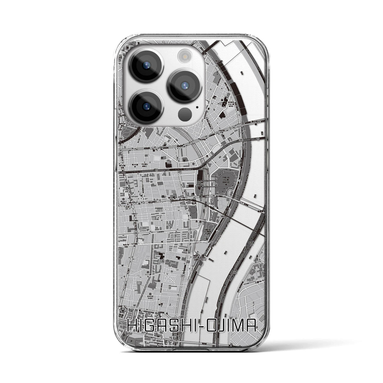 【東大島(東京都)】地図柄iPhoneケース(クリアタイプ)