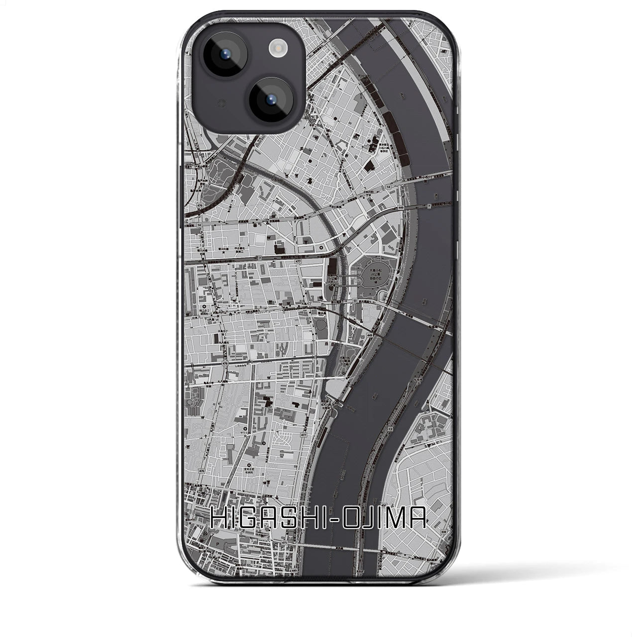 【東大島(東京都)】地図柄iPhoneケース(クリアタイプ)