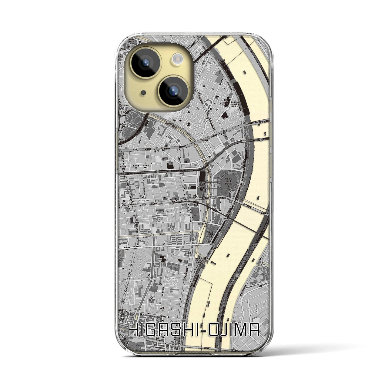 【東大島(東京都)】地図柄iPhoneケース(クリアタイプ)