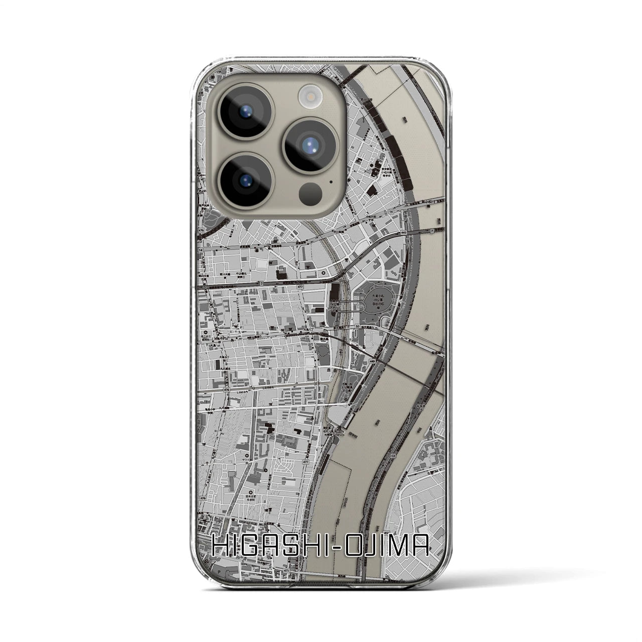 【東大島(東京都)】地図柄iPhoneケース(クリアタイプ)