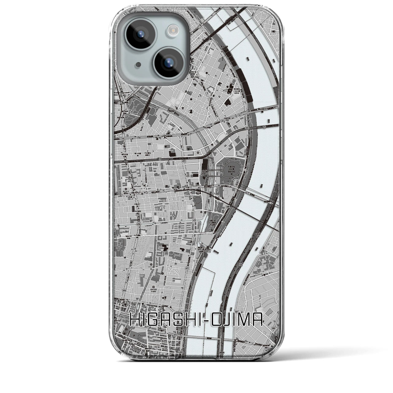 【東大島(東京都)】地図柄iPhoneケース(クリアタイプ)
